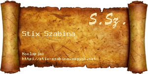 Stix Szabina névjegykártya