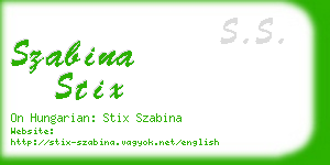 szabina stix business card